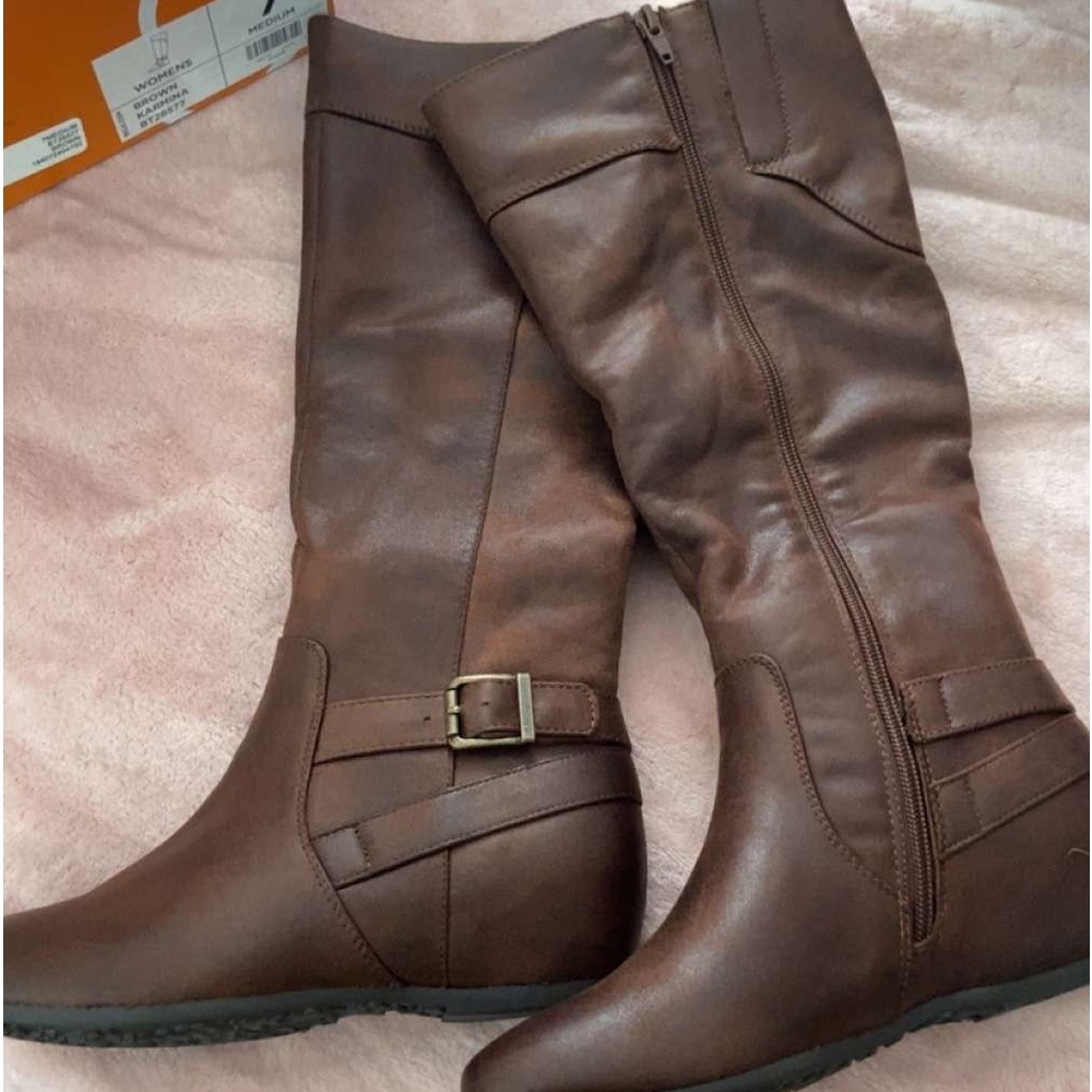 Brown Leather Knee-High Boots